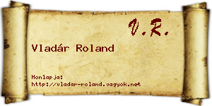 Vladár Roland névjegykártya